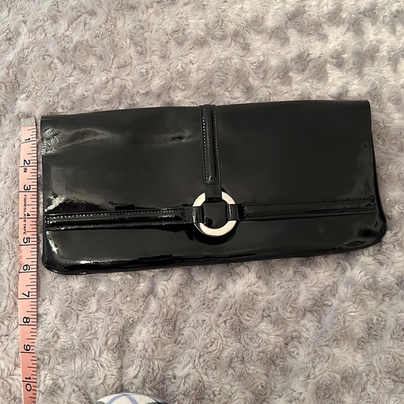 LK Bennett Black Patent Ballina Clutch NWT
